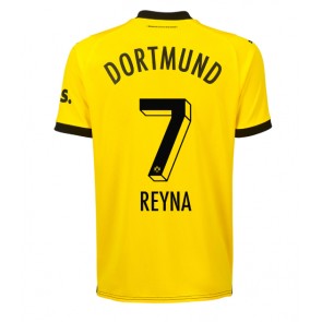 Lacne Muži Futbalové dres Borussia Dortmund Giovanni Reyna #7 2023-24 Krátky Rukáv - Domáci